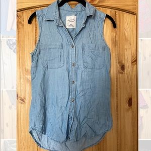 American Eagle button-up denim tank size XS